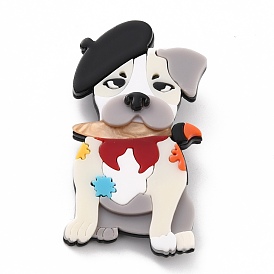 Dog with Hat Brooch, Animal Acrylic Safety Lapel Pin for Backpack Clothes