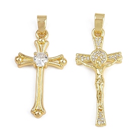 Латунные микро проложить кубического циркония подвески, крест прелести, долговечный, стойки покрытие, без свинца и без кадмия
