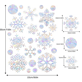 Snowflake Rainbow Prism Electrostatic Window Stickers, PVC Anti Collision Stickers, for Windows, Glass Doors, Mirrors Decorations