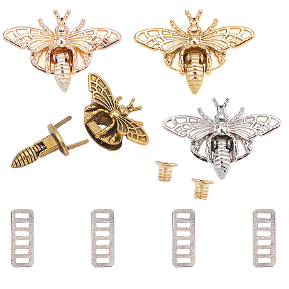 Аксессуары для закручивания мешка из сплава цинка, сумочки, с винтами 2 шт., Пчелы