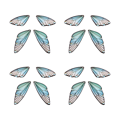 Набор подвесок из прозрачного хрусталя со стразами из прозрачной смолы, с блеском порошок, крыло