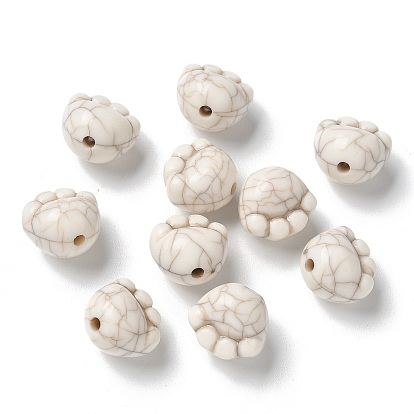 Акриловые бусины, имитация бирюзовый бисер, отпечаток лапы