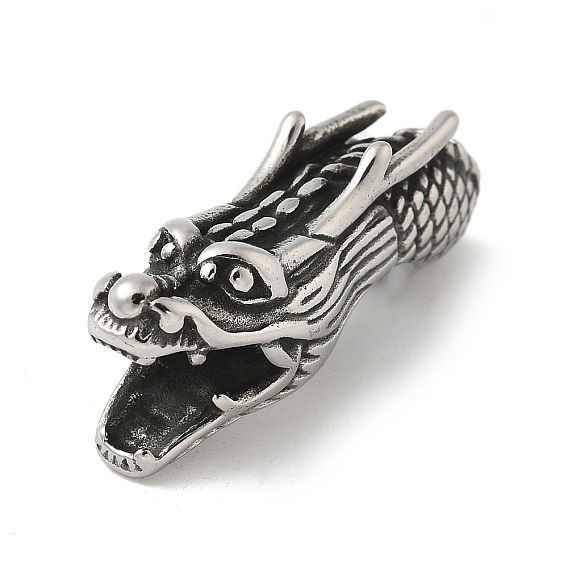 304 из нержавеющей стали бусы, бусины с большим отверстием, дракон