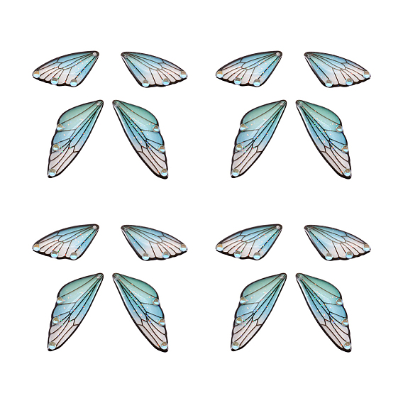 Набор подвесок из прозрачного хрусталя со стразами из прозрачной смолы, с блеском порошок, крыло