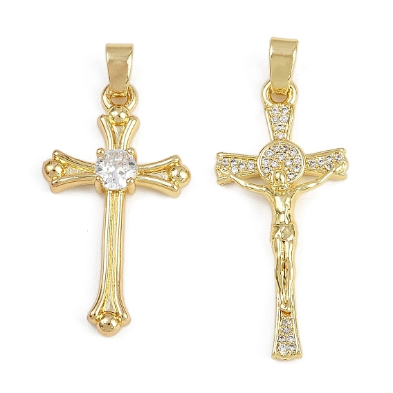 Латунные микро проложить кубического циркония подвески, крест прелести, долговечный, стойки покрытие, без свинца и без кадмия
