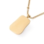 Collier pendentif rectangle de perles en plastique avec chaînes satellites, placage ionique (ip) 304 bijoux en acier inoxydable pour femmes