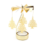 Iron & Aluminum Rotating Candlestick Holder, Christmas Pillar Candle Centerpiece, Perfect Home Party Decoration, Golden
