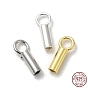 Rhodium Plated 925 Sterling Silver Cord Ends, End Caps, Column