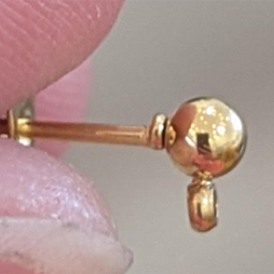 304 Boucles d'oreilles à tige en acier inoxydable, placage ionique (ip), boule