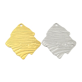 Ion Plating(IP) 304 Stainless Steel Pendants, Irregular Rhombus Charm