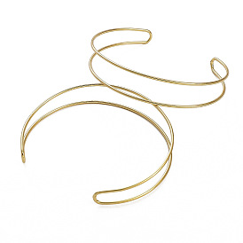 Латунные браслеты-манжеты с двойной проволокой, украшения в стиле минимализм для женщин