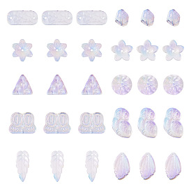 64шт. градиентные цветные прозрачные стеклянные бусины, разнообразные