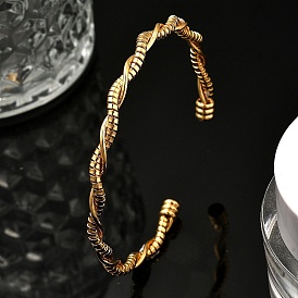 Brass Twisted Cuff Bangles for Women