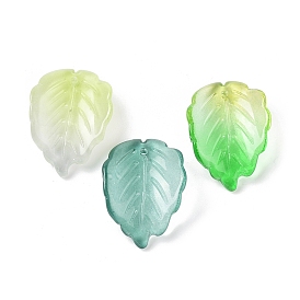 Glass Pendants, Strawberry Leaf Charms