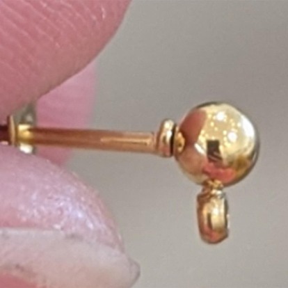 304 Boucles d'oreilles à tige en acier inoxydable, placage ionique (ip), boule
