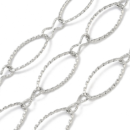 Ручная работа 304 Цепочки из нержавеющей стали с витыми овальными звеньями, несварные, с катушкой
