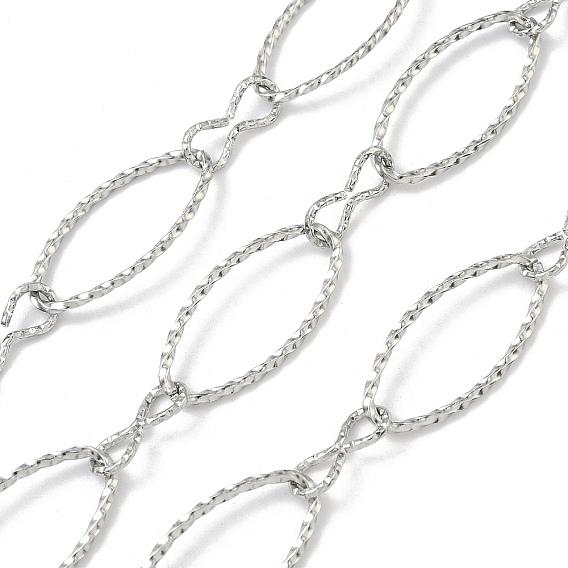 Ручная работа 304 Цепочки из нержавеющей стали с витыми овальными звеньями, несварные, с катушкой
