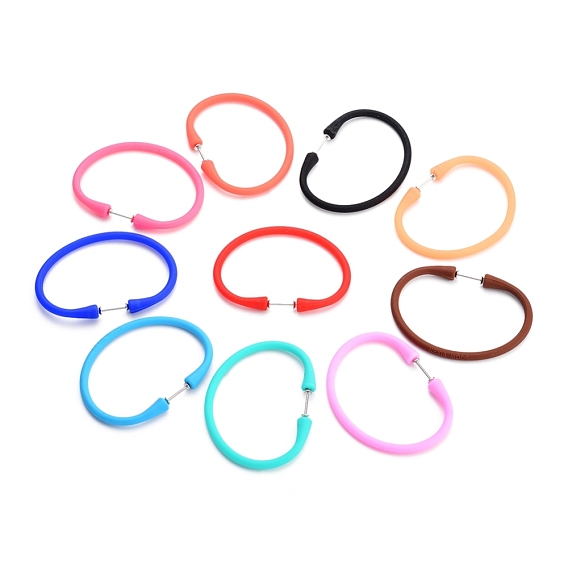 Silicone Cord Bracelets, with 304 Stainless Steel Screw Clasps