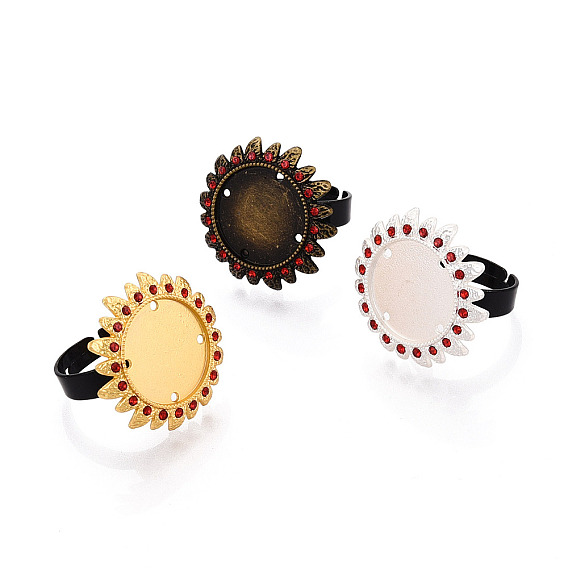 Основание чашки с кольцом из цветочного сплава и железных страз с вращающимся подносом, изготовление колец с круглой накладкой для снятия тревожности