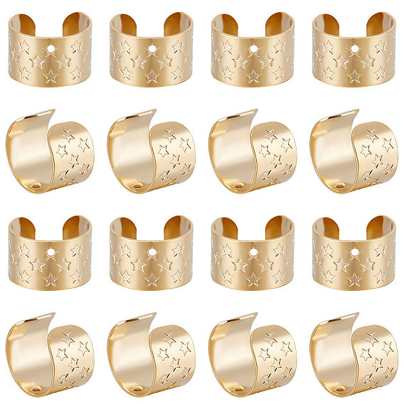 50шт. латунные ушные манжеты, с отверстием и звездочкой