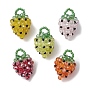 Glass Seed Beaded Pendants, Strawberry