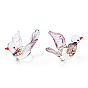 Handmade Lampwork Home Decorations, 3D Bird Ornaments for Gift