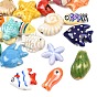 Handmade Porcelain Beads, Bright Glazed Porcelain, Ocean Theme, Mixed Shapes