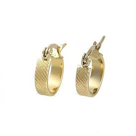 PVD Vacuum Plating 202 Stainless Steel Hoop Earrings, with 304 Stainless Steel Pins, Stripe Ring