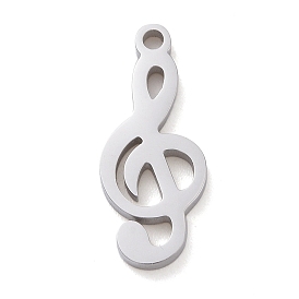 304 Stainless Steel Pendants, Musical Note, G Clef