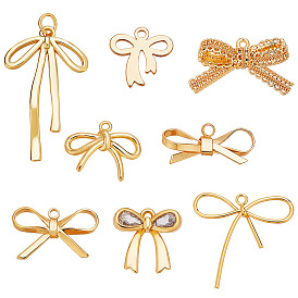 16 шт 8 стили латунные подвески, бантом