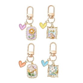Подвески из сплава с эмалью, с поворотными застежками сплава, золотые