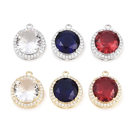 Латунные микро проложить кубического циркония подвески, круглые подвески