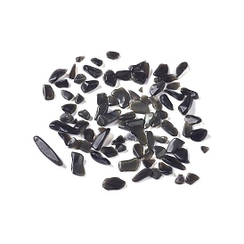Perles naturelles puce obsidienne, pas de trous / non percés