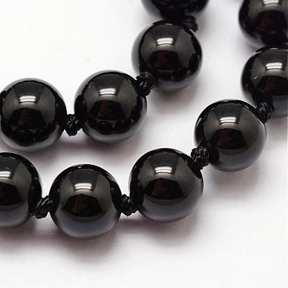 Natural Black Onyx Beads Strands, Round