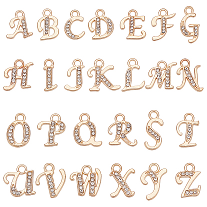 1набор подвесок из цинкового сплава, со стразами, буквы