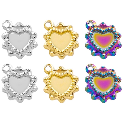 304 Stainless Steel Charms, Heart Charm