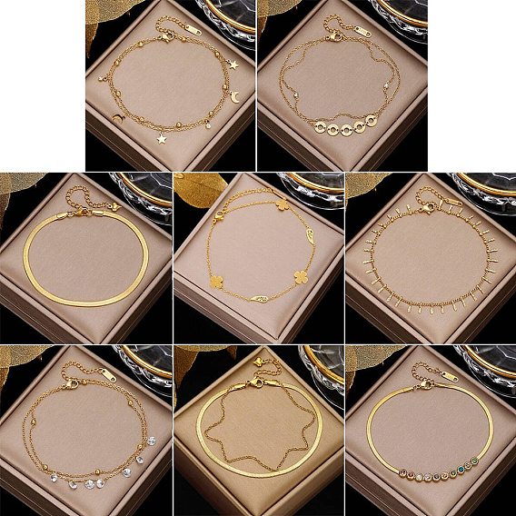 Браслеты из нержавеющей стали и латуни, золотые