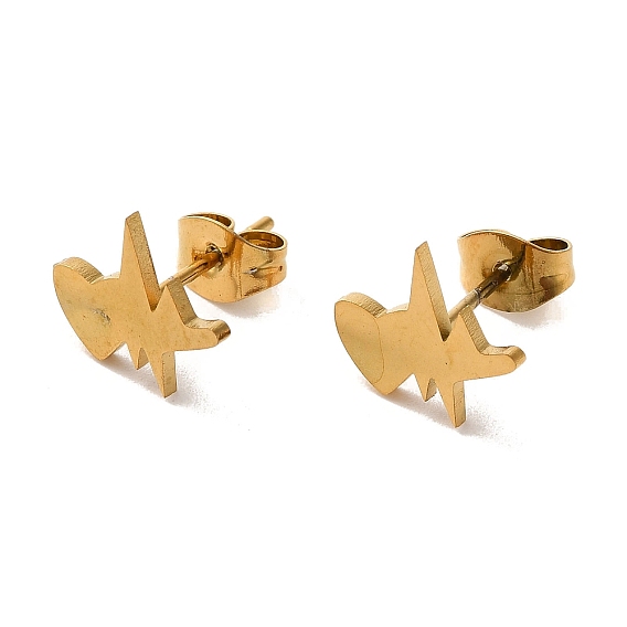 Вакуумное покрытие pvd 304 серьги-гвоздики из нержавеющей стали, сердце