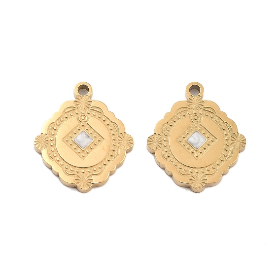 Ионное покрытие (ip) 304 подвески из нержавеющей стали с эмалью, ромбовидный шарм