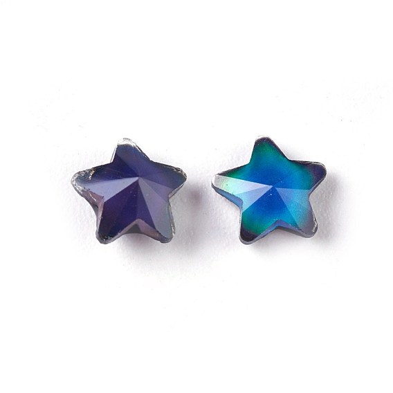 Faceted Glass Cabochons, Changing Color Mood Cabochons, Star