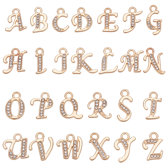 1набор подвесок из цинкового сплава, со стразами, буквы