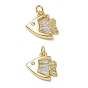 Latón micro pavimenta claro cubic zirconia encantos, encantos de pescado, larga duración plateado, chapado en rack, sin plomo y el cadmio