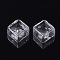 Handmade One Hole Blown Glass Bottles, for Glass Vial Pendants Making, Square