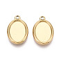 304 Настройки кабошон из нержавеющей стали кулон, ионное покрытие (ip), овальные