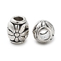 Tibetan Style Alloy Beads, Cadmium Free & Lead Free, Oval with Flower