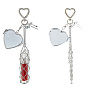 Pendentifs décoratifs en alliage miroir et fer, avec pochette en macramé et porte-rouge à lèvres
