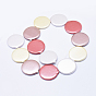 Electroplate Shell Pearl Beads Strands, Flat Round