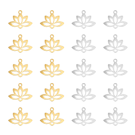 20 шт. 2 цвета 201 подвески из нержавеющей стали, лазерная резка, полый, лотос