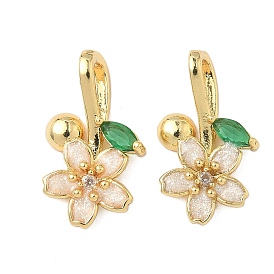 Латунные микропаве прозрачные подвески с фианитом, без кадмия и без свинца, цветок