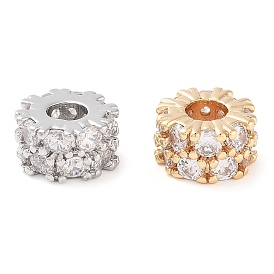 Латунные микропаве из прозрачного кубического циркония, без кадмия, без никеля и без свинца, круглые